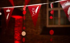 Flag showing HWA logo